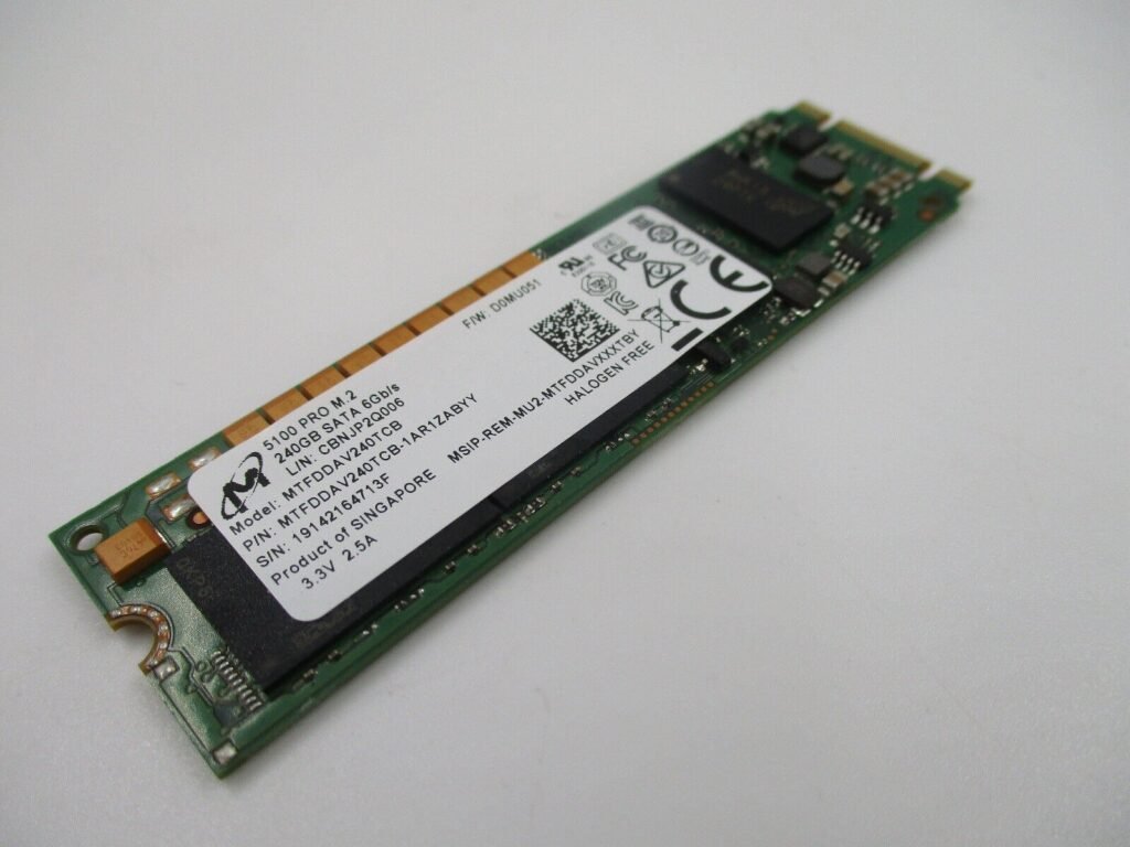 Micron SSD SATA 6G 240GB M.2 N H-P for VMware Hard Disk Drive Under FUJITSU SERVERS LICENSE (PN:MTFDDAV240TDS-1AW1ZABYY)